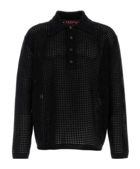 Crochet Polo Shirt, 1