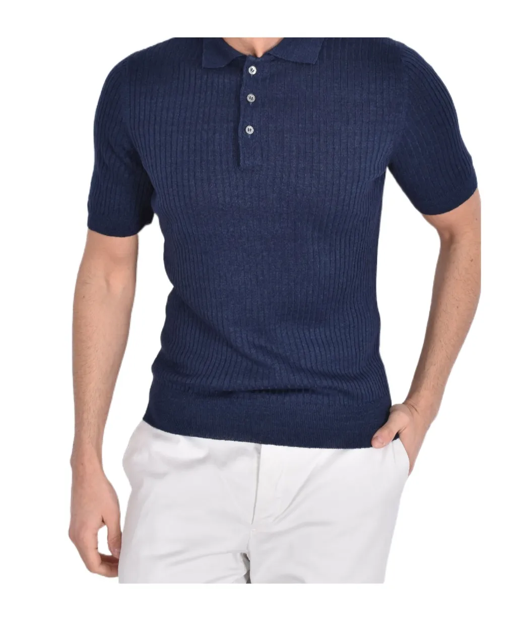 Short-Sleeved Knitted Polo Shirt