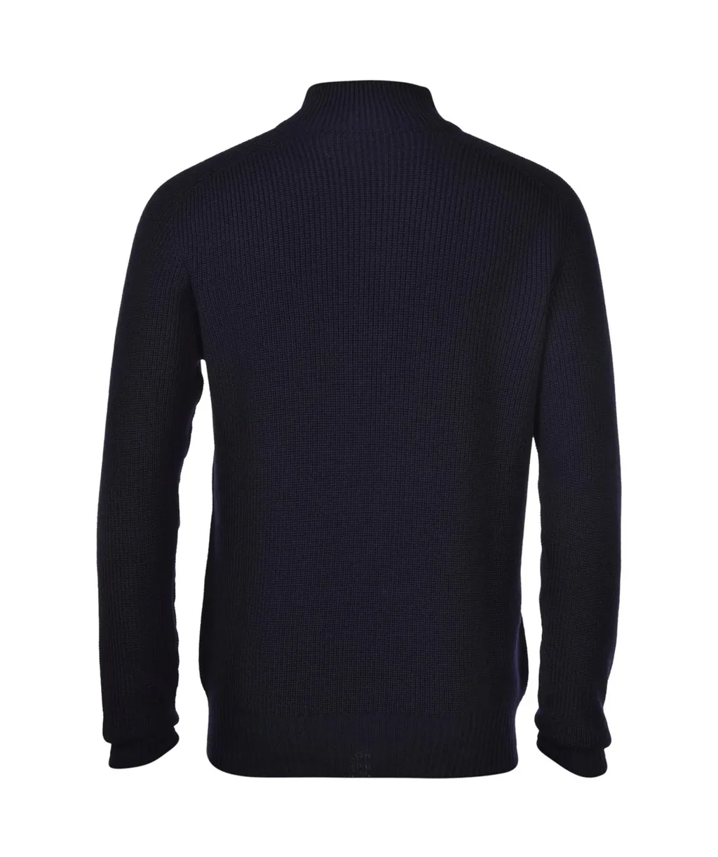 Ribbed Zip-Neck Sweater