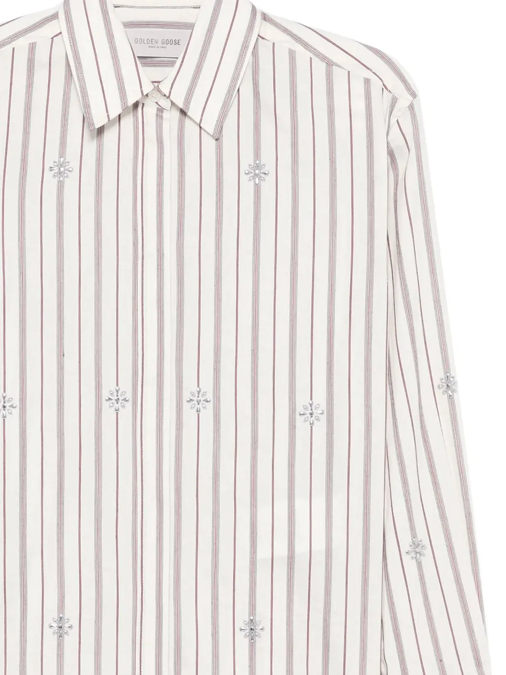 Stud Embellished Striped Shirt