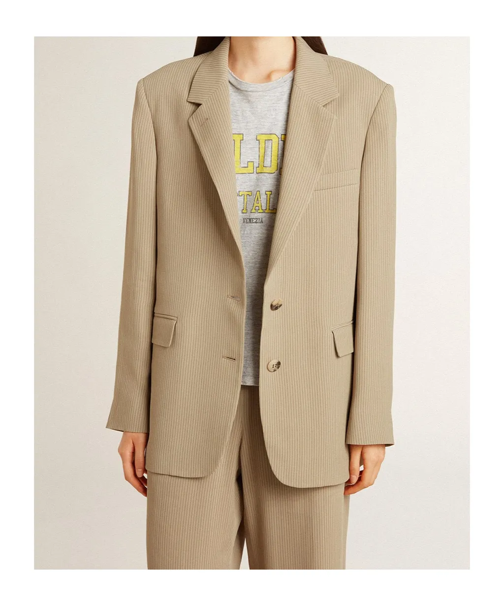 Single Breasted Pinstriped Jacket