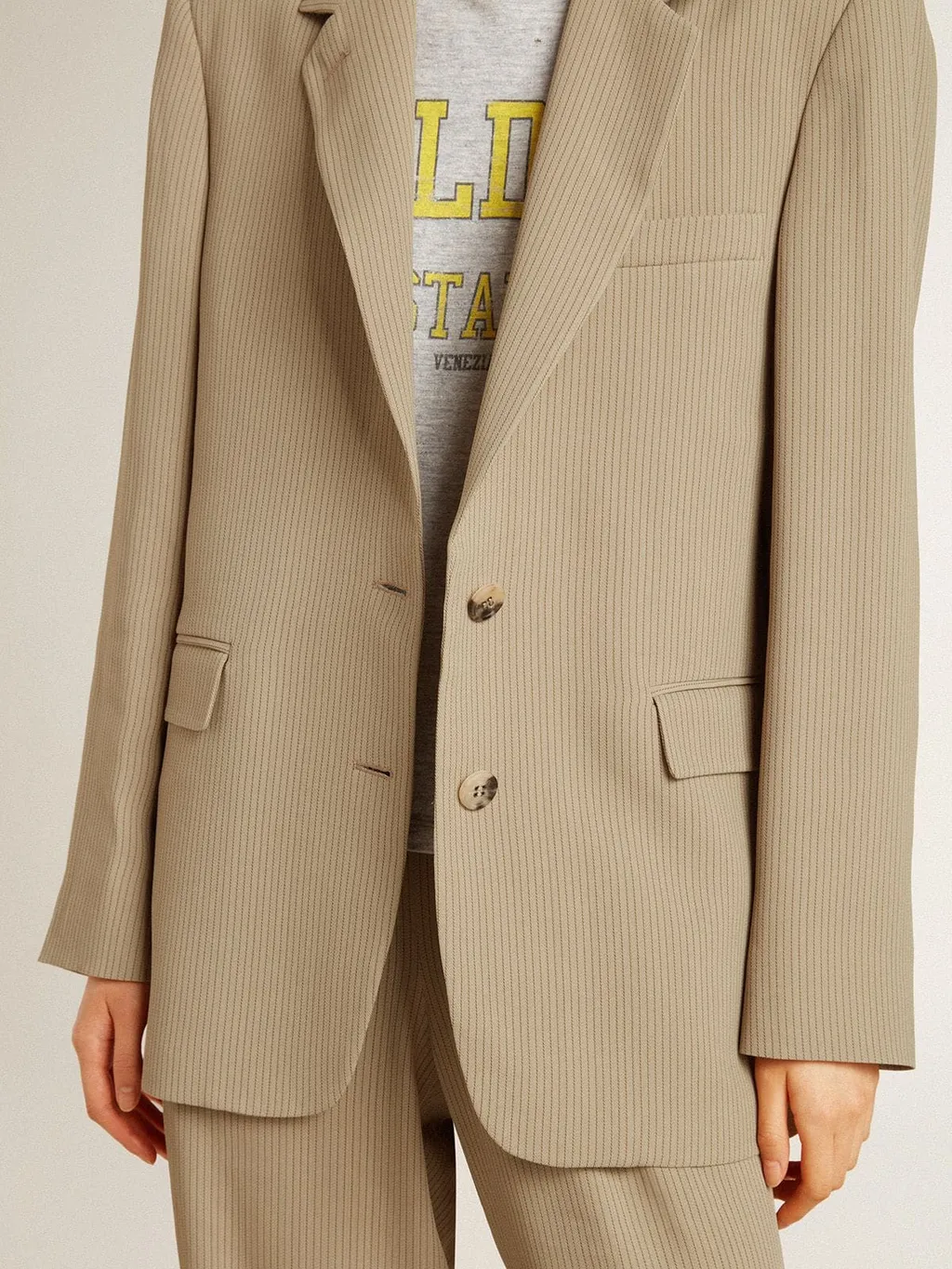 Single Breasted Pinstriped Jacket