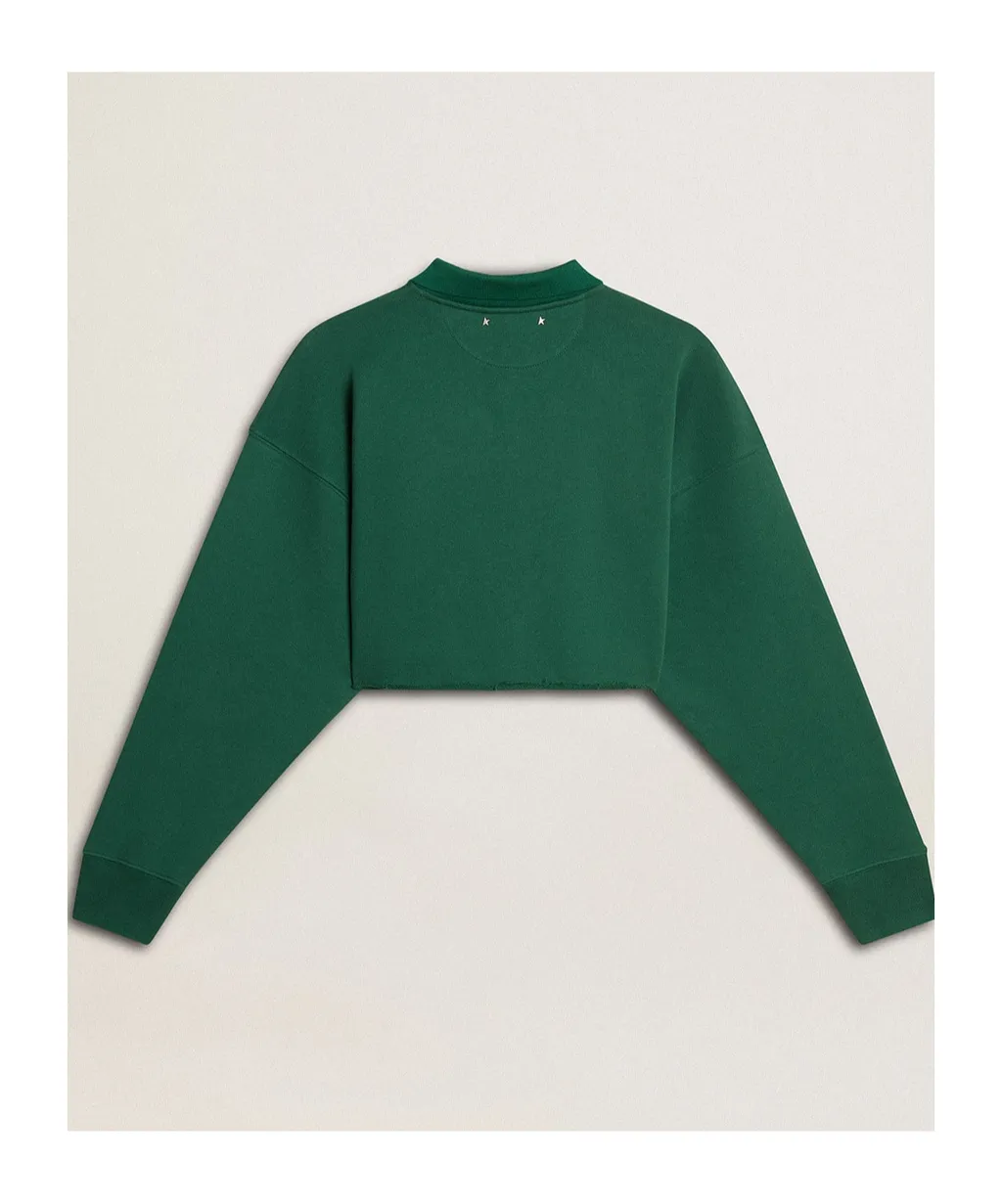 Logo Printed Cropped Polo Shirt
