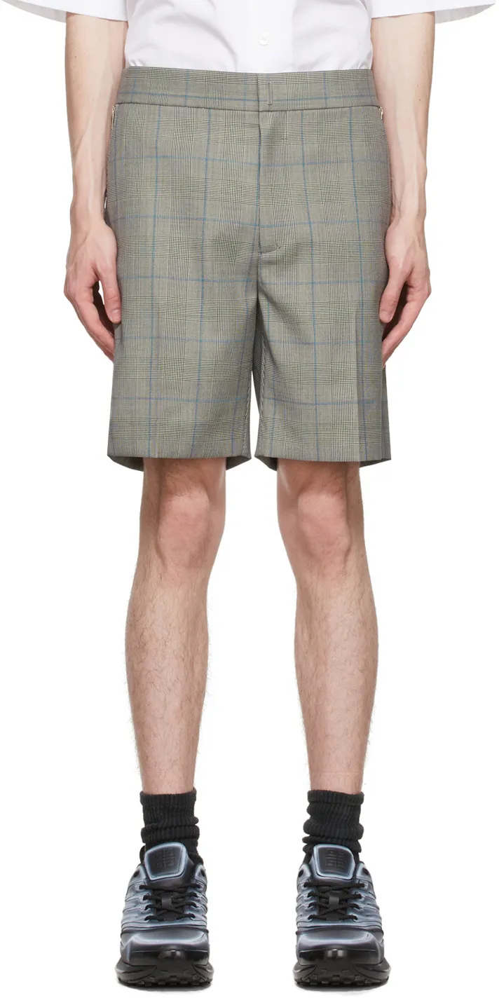 Bermuda In Wool With Prince Of Wales Pattern