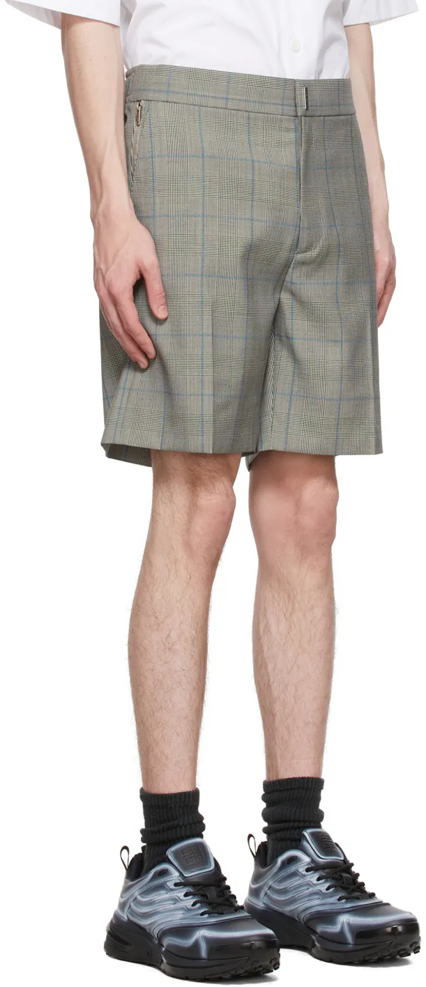 Bermuda In Wool With Prince Of Wales Pattern