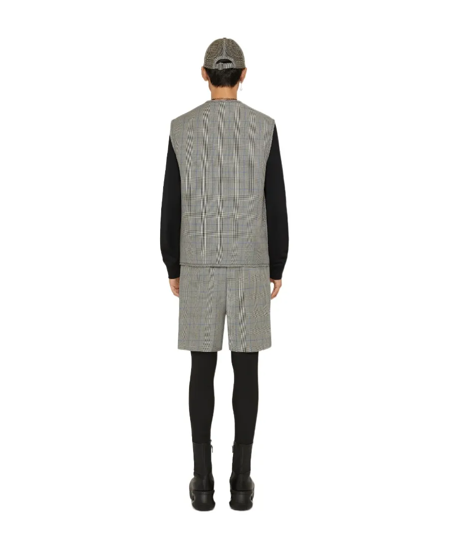 Bermuda In Wool With Prince Of Wales Pattern