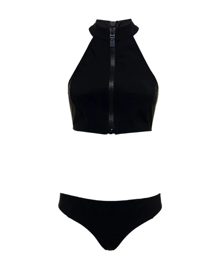 Zipped Front Bikini Set