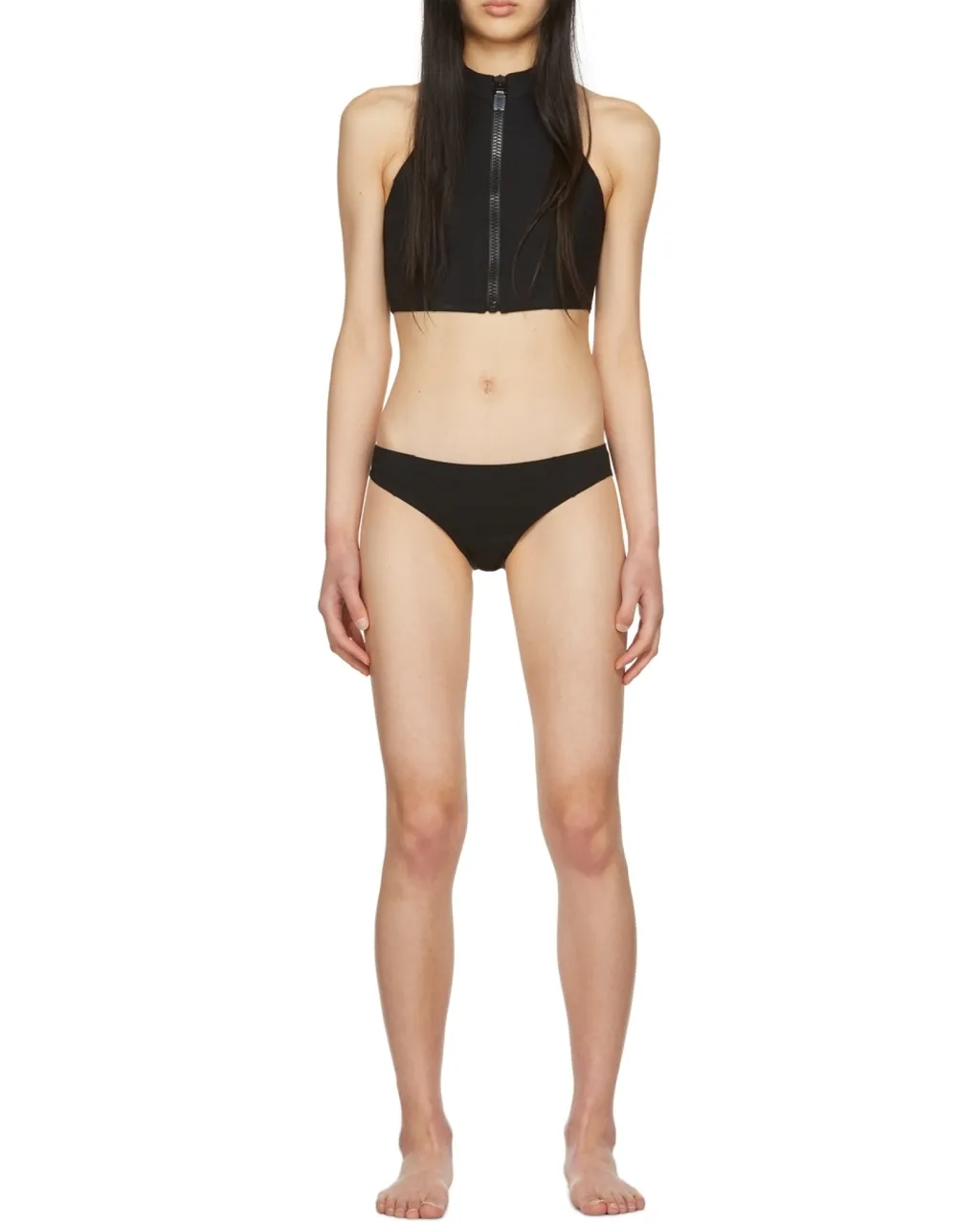 Zipped Front Bikini Set