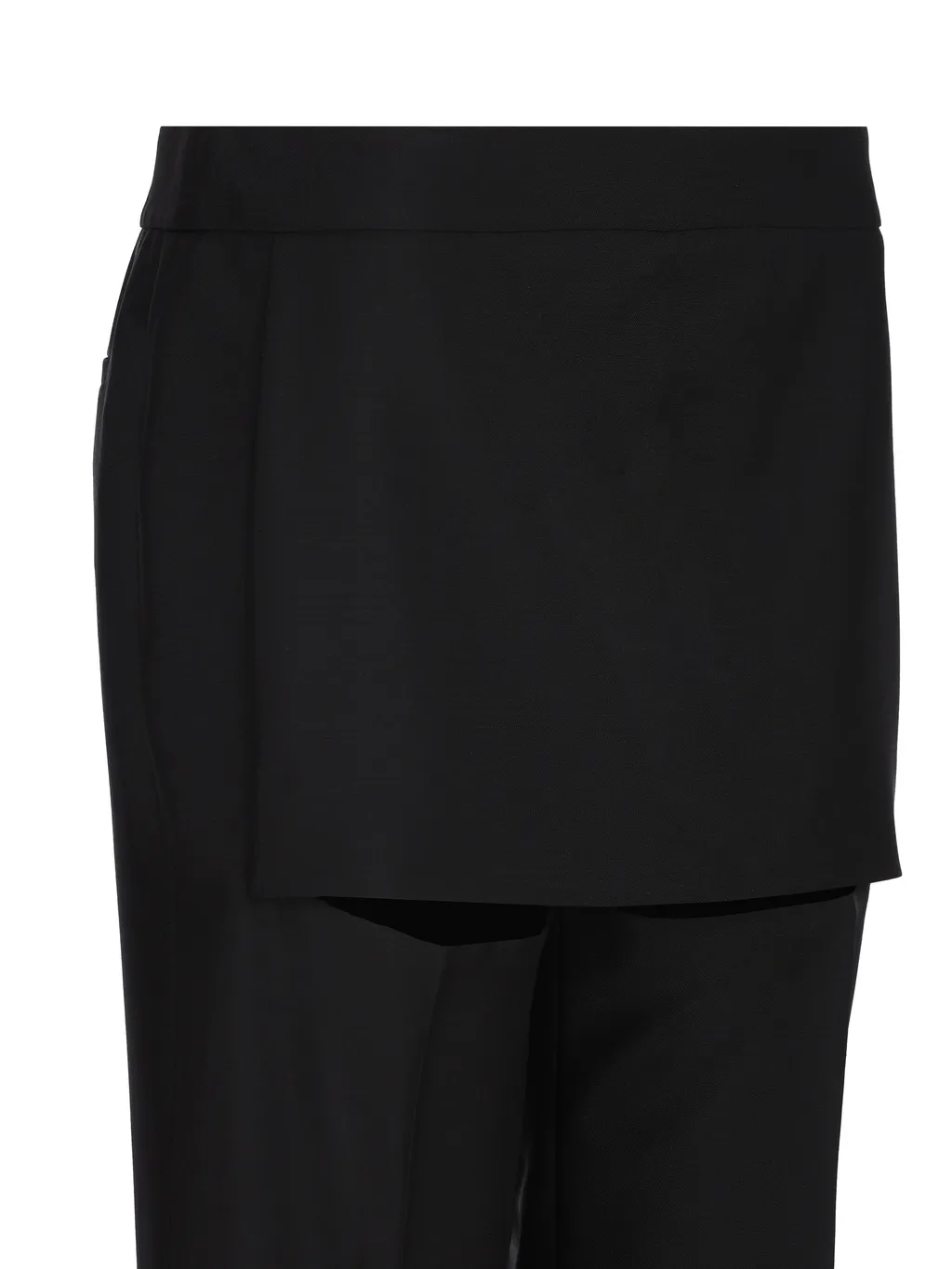 Skirt-Detail Slit Trousers