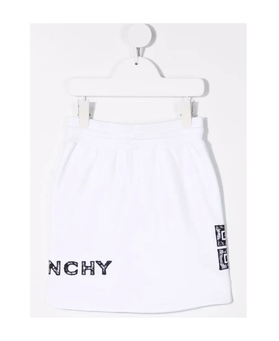 Logo Embroidered Cotton Skirt