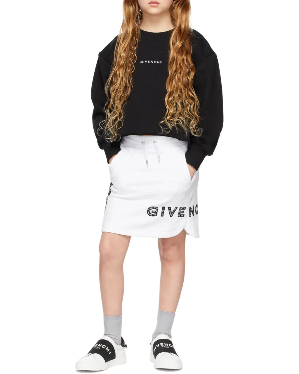 Logo Embroidered Cotton Skirt