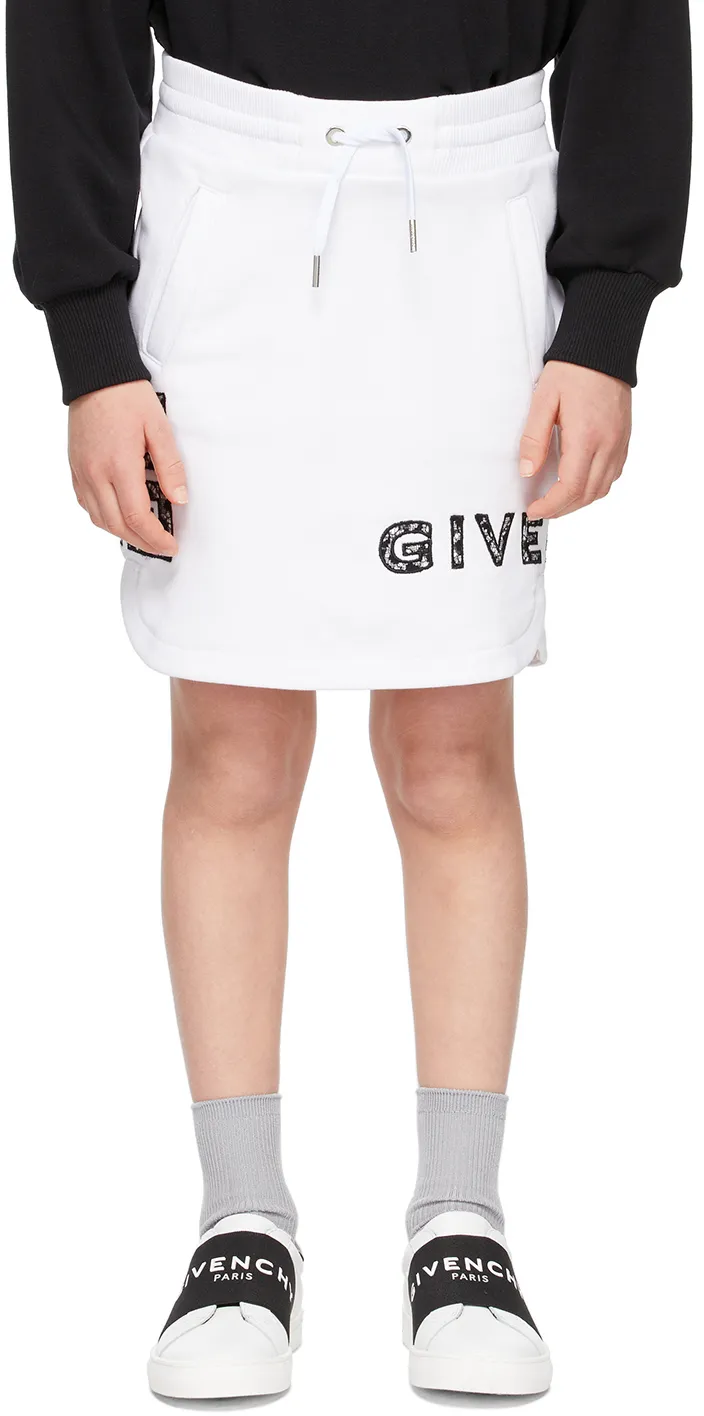Logo Embroidered Cotton Skirt