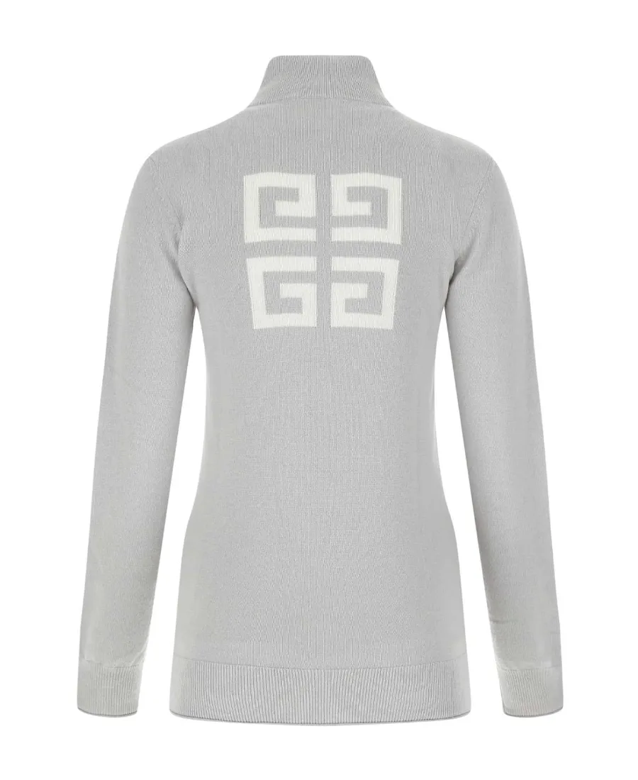 Knit Sweater With Long Sleeves And Monogram Logo