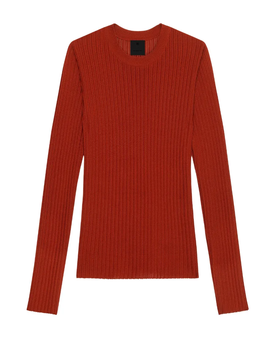 Sweater In Ribbed Viscose Knit