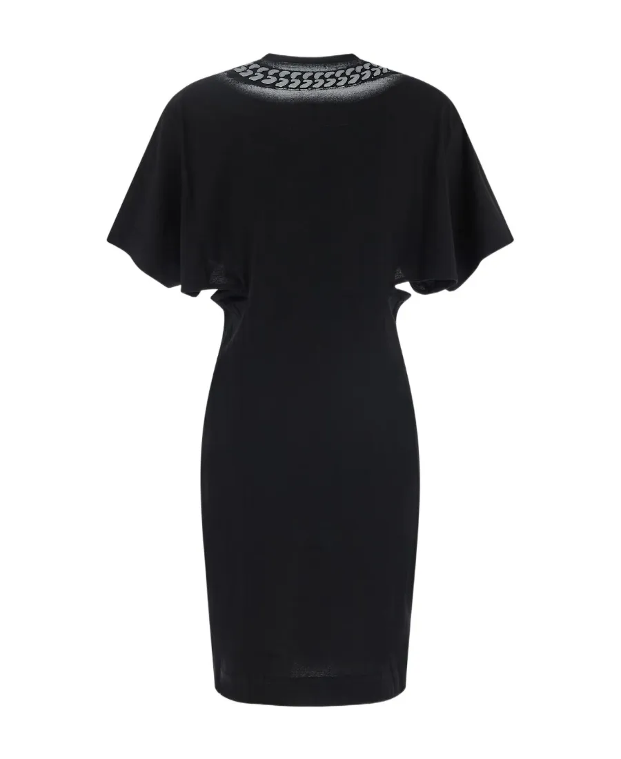 Chain Printed Crewneck Mini Dress