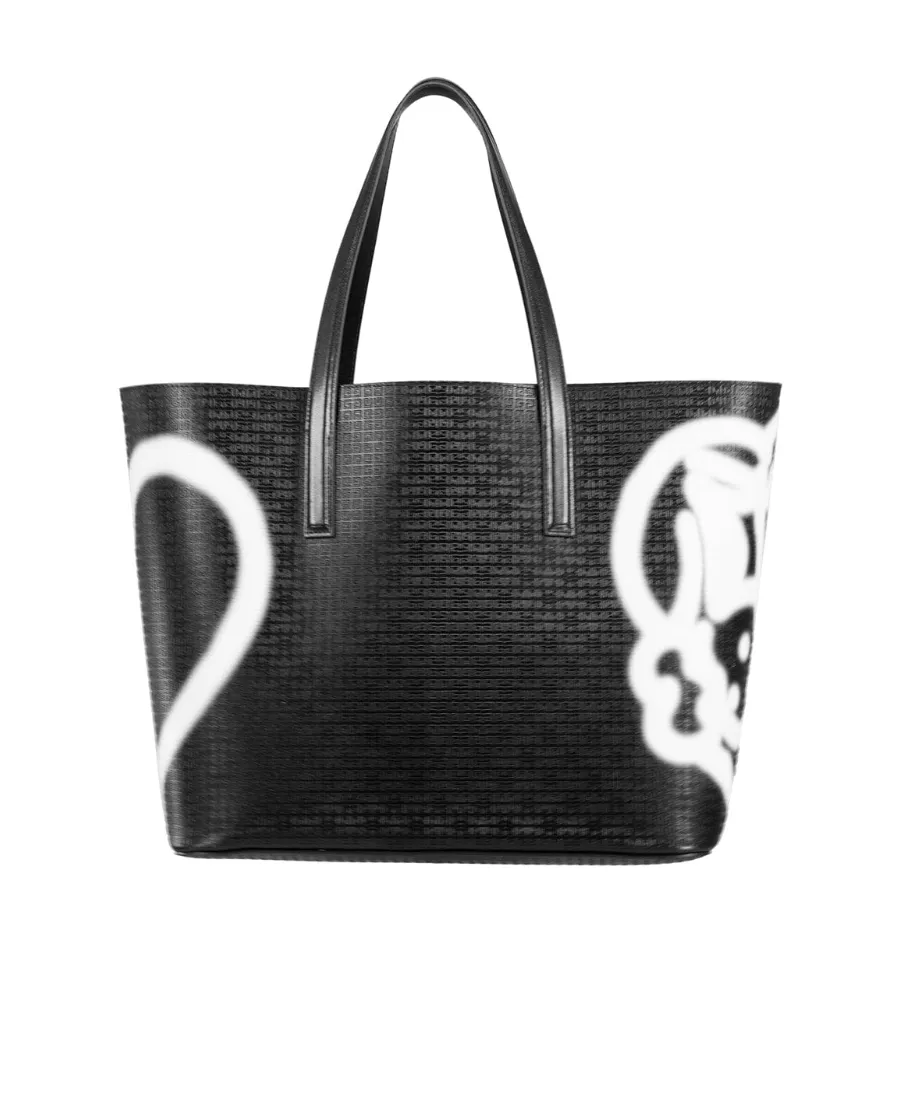 Wing Logo-Embossed Leather Tote