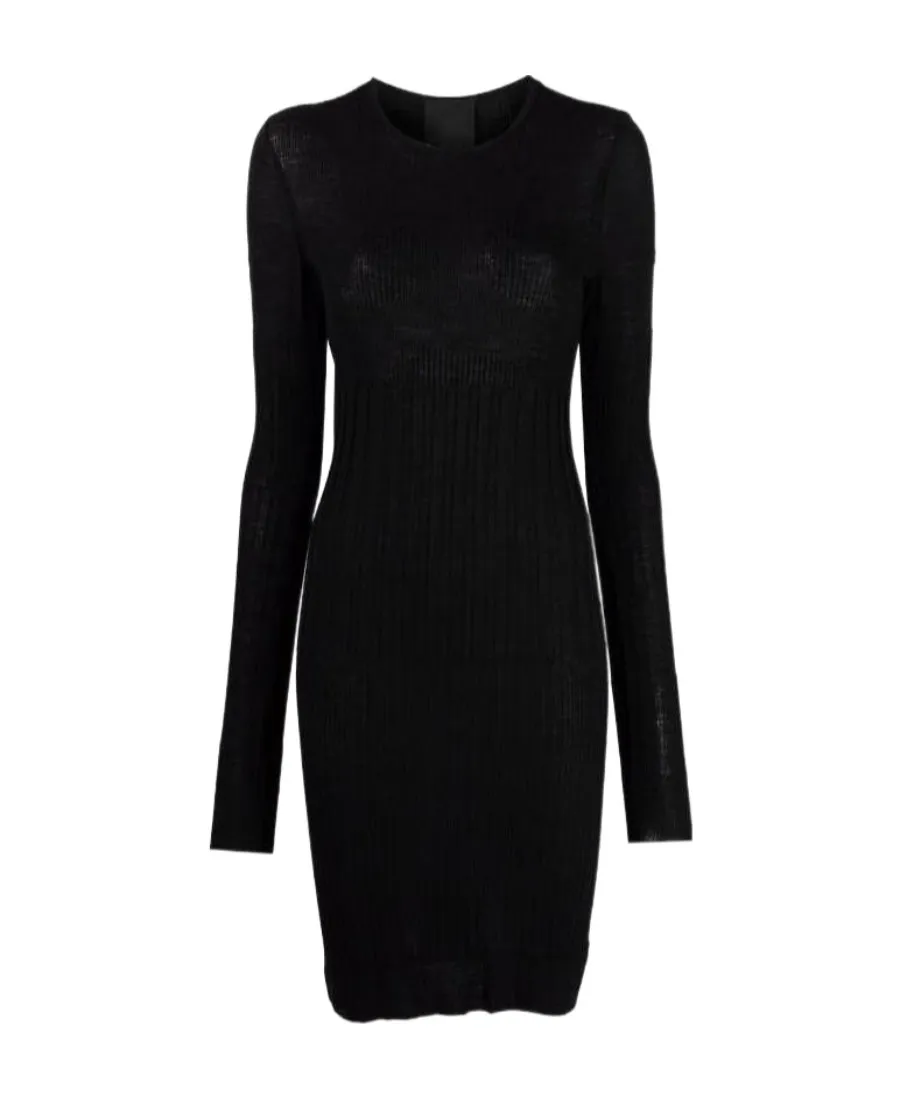 Ribbed-Knit Wool Dress