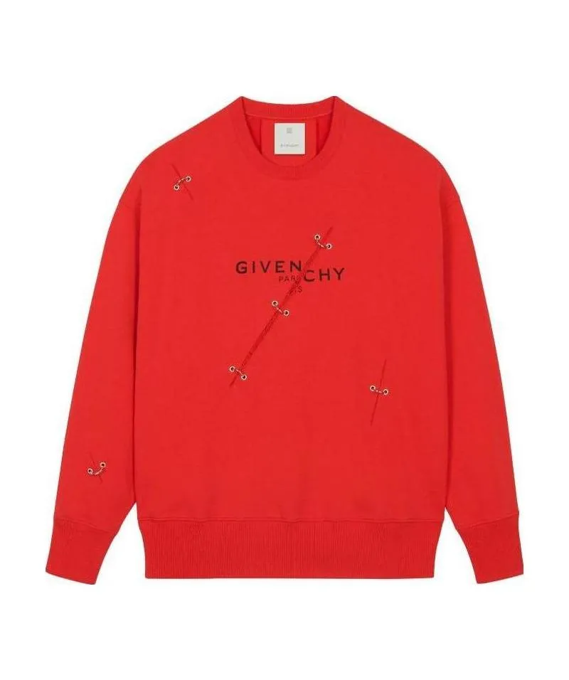 Eyelet Detail Oversized Sweatshirt