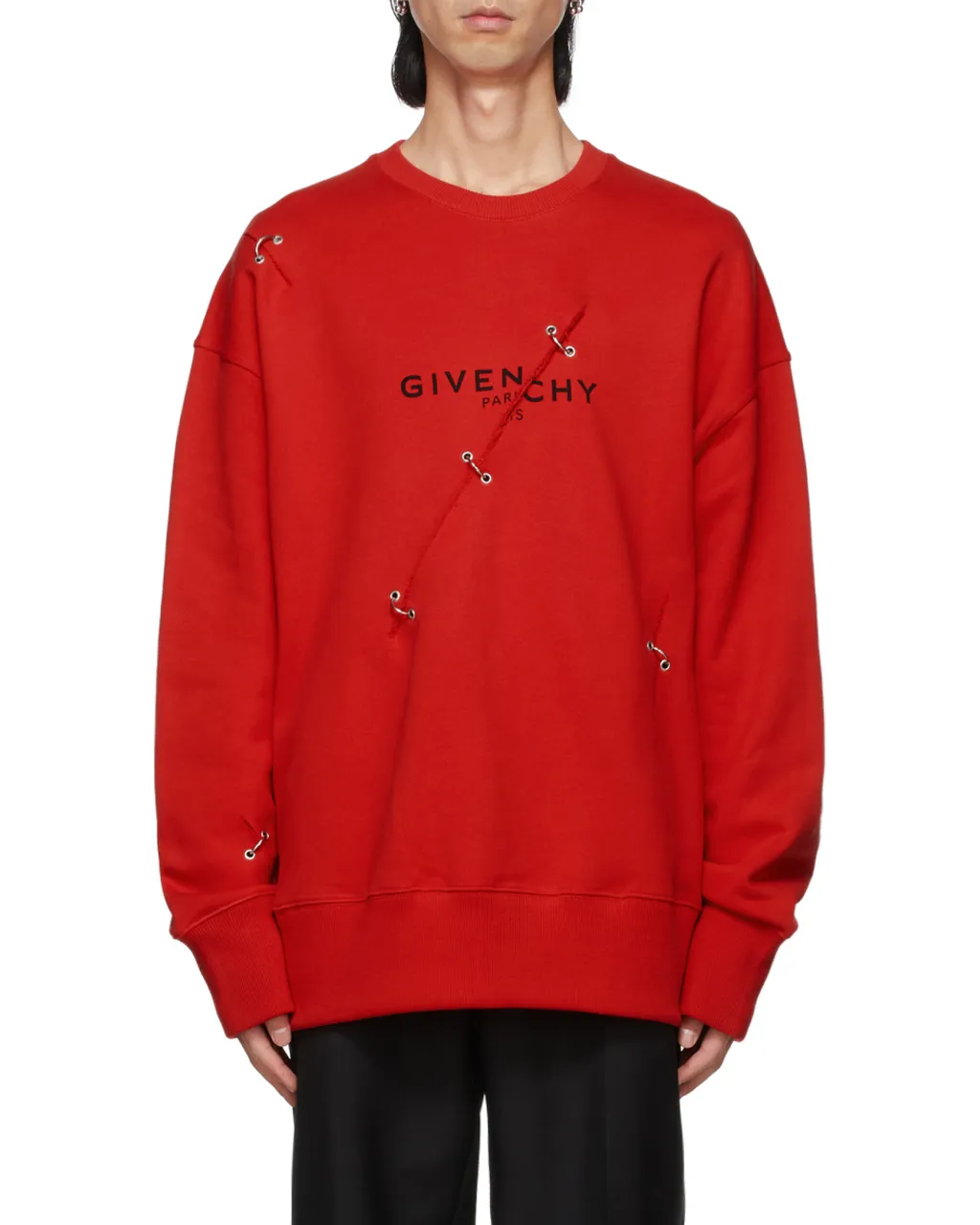 Eyelet Detail Oversized Sweatshirt