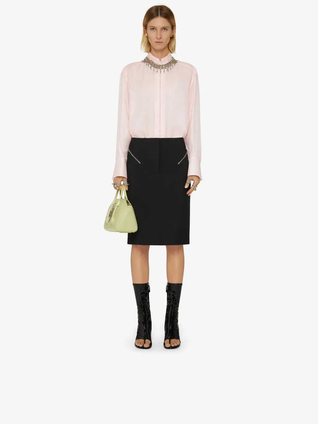 Metallic Zipped Skirt