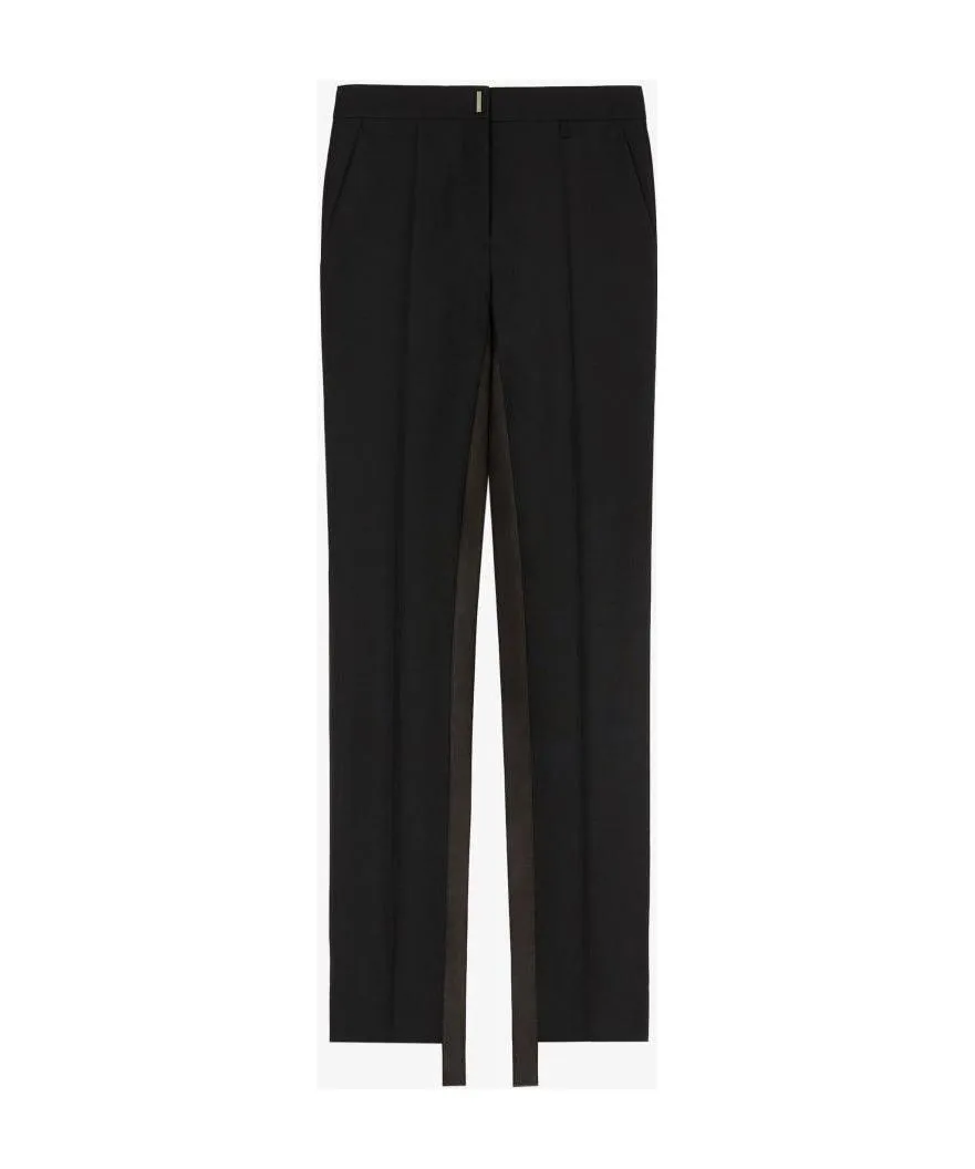 Satin Band Straight Leg Trousers