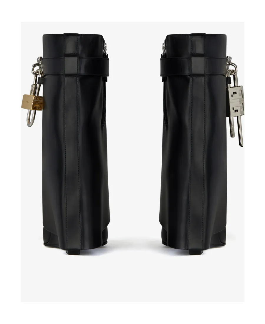 Shark Lock Almond-Toe Ankle Boots