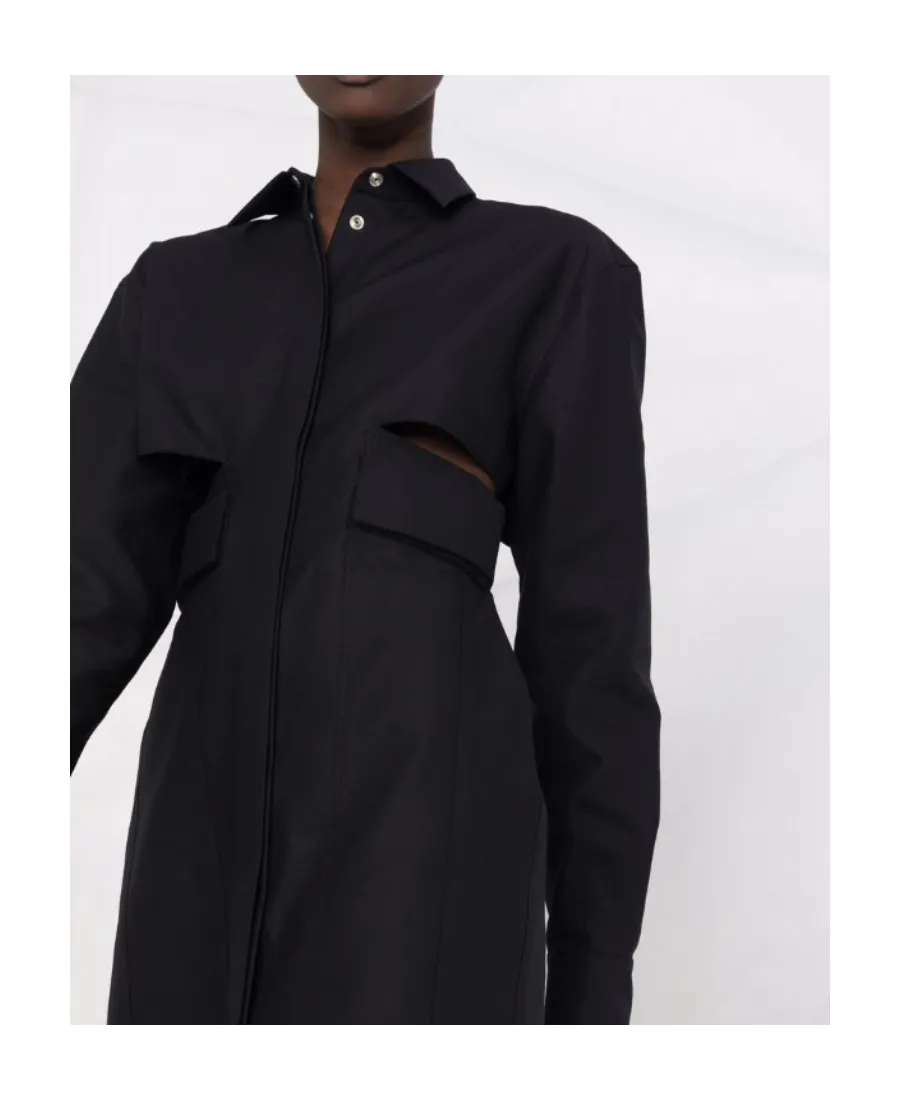 Cut-Out Shirt Dress