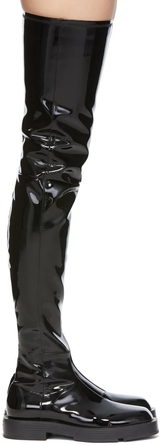 4G Plaque Thigh-High Boots