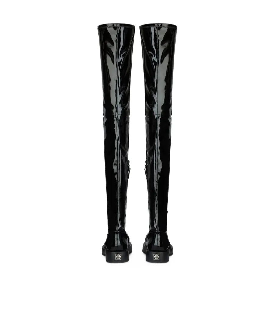 4G Plaque Thigh-High Boots