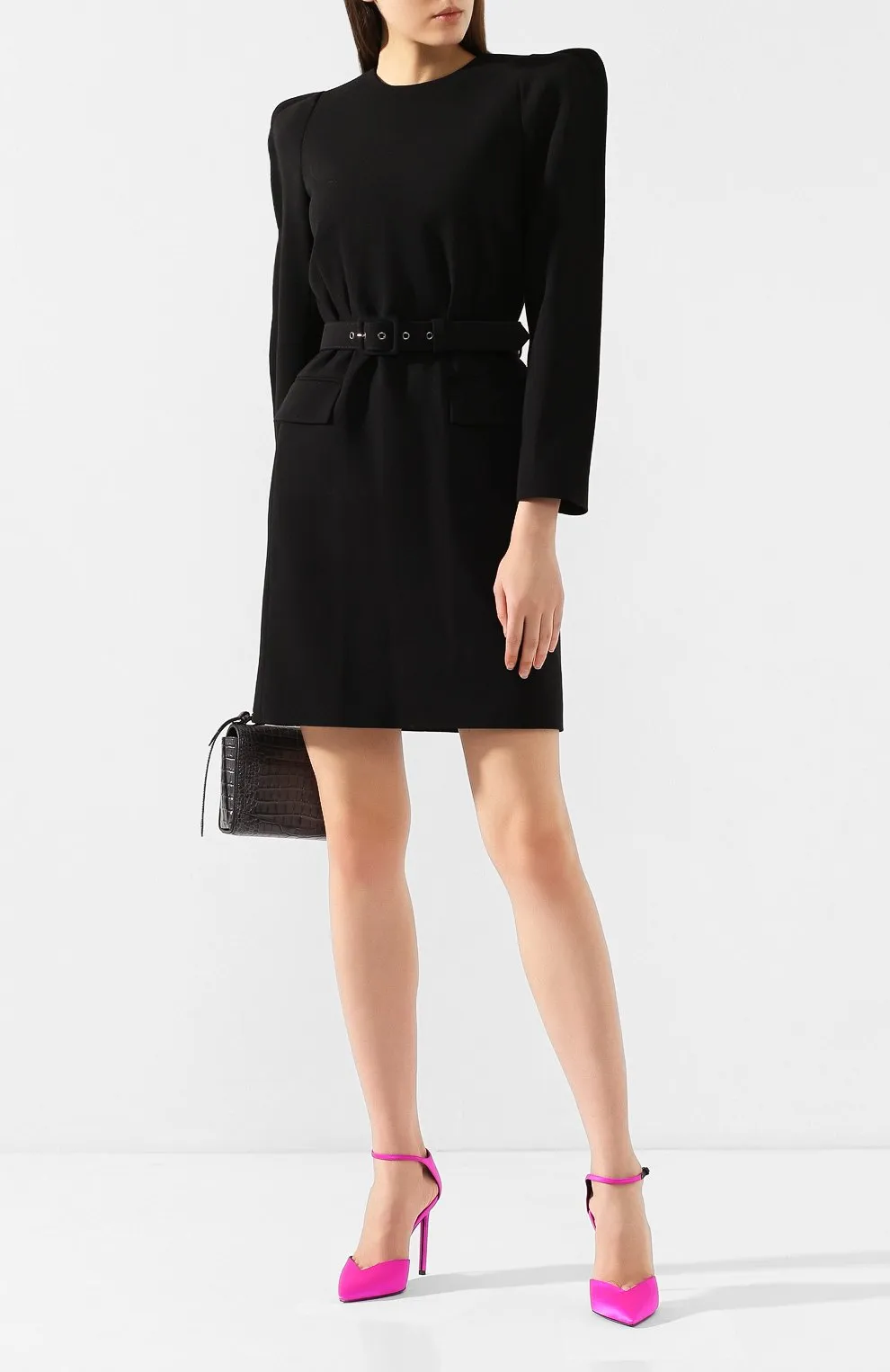 Structured Belted Mini Dress