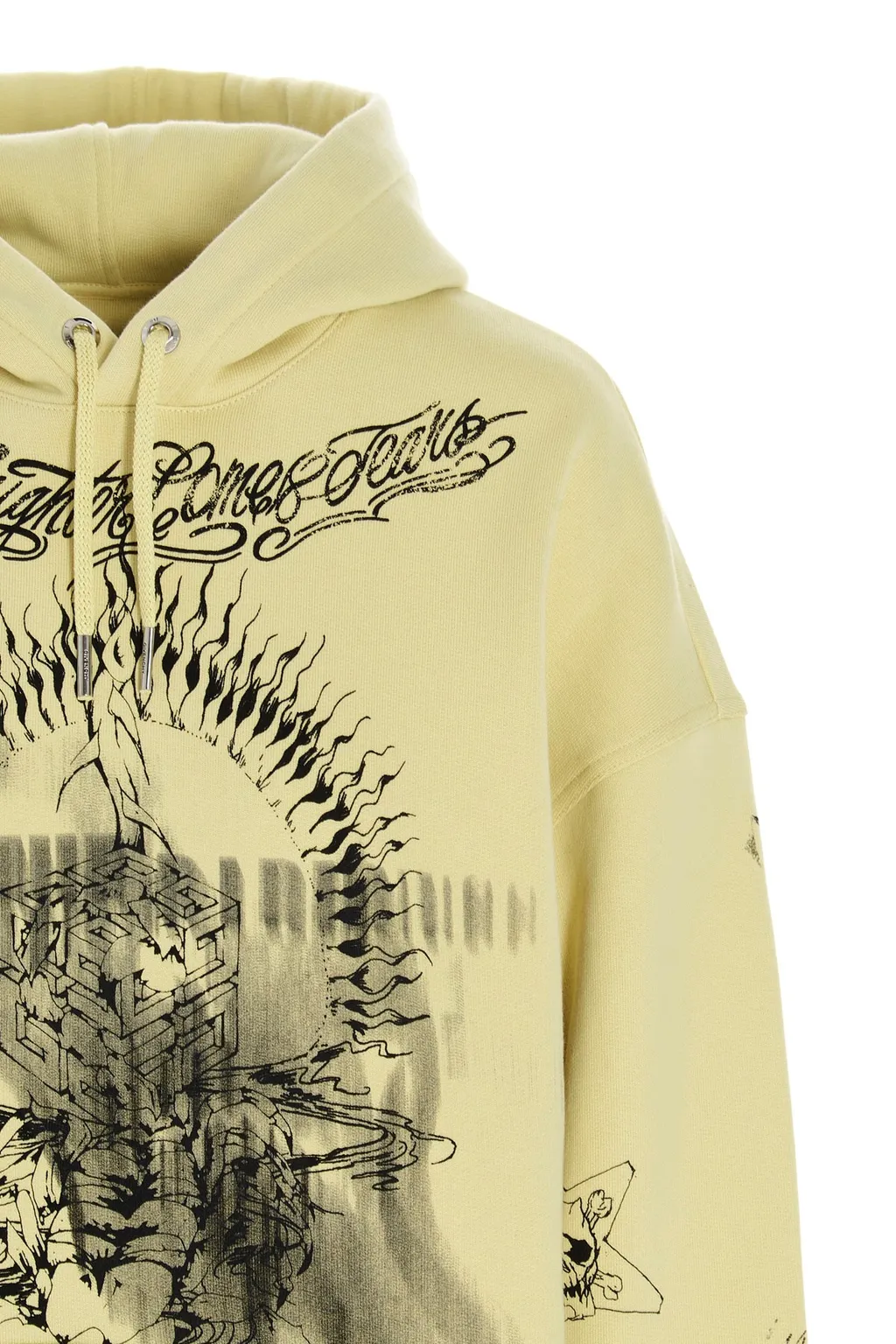 Graphic Printed Cropped Hoodie
