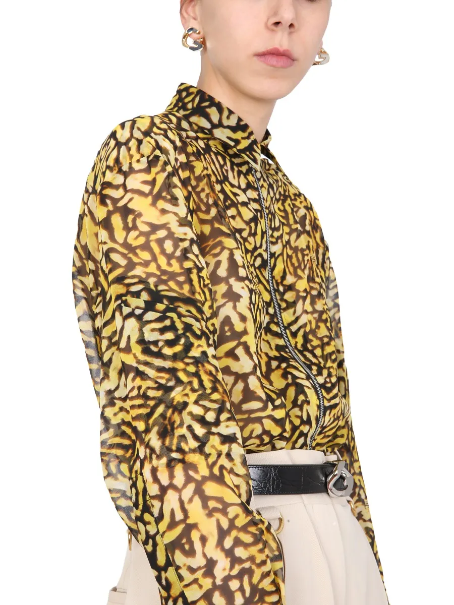 Animal Print Zipped Shirt