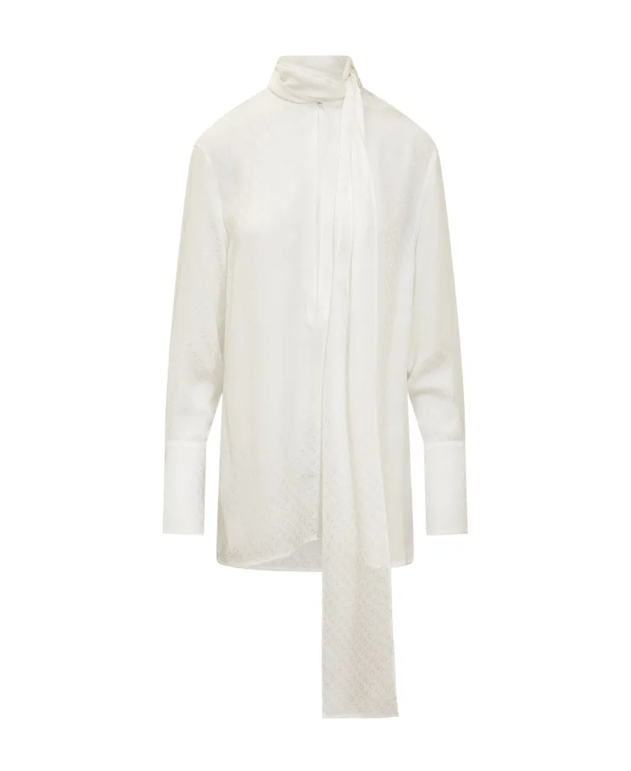All-Over Logo Detailed Blouse