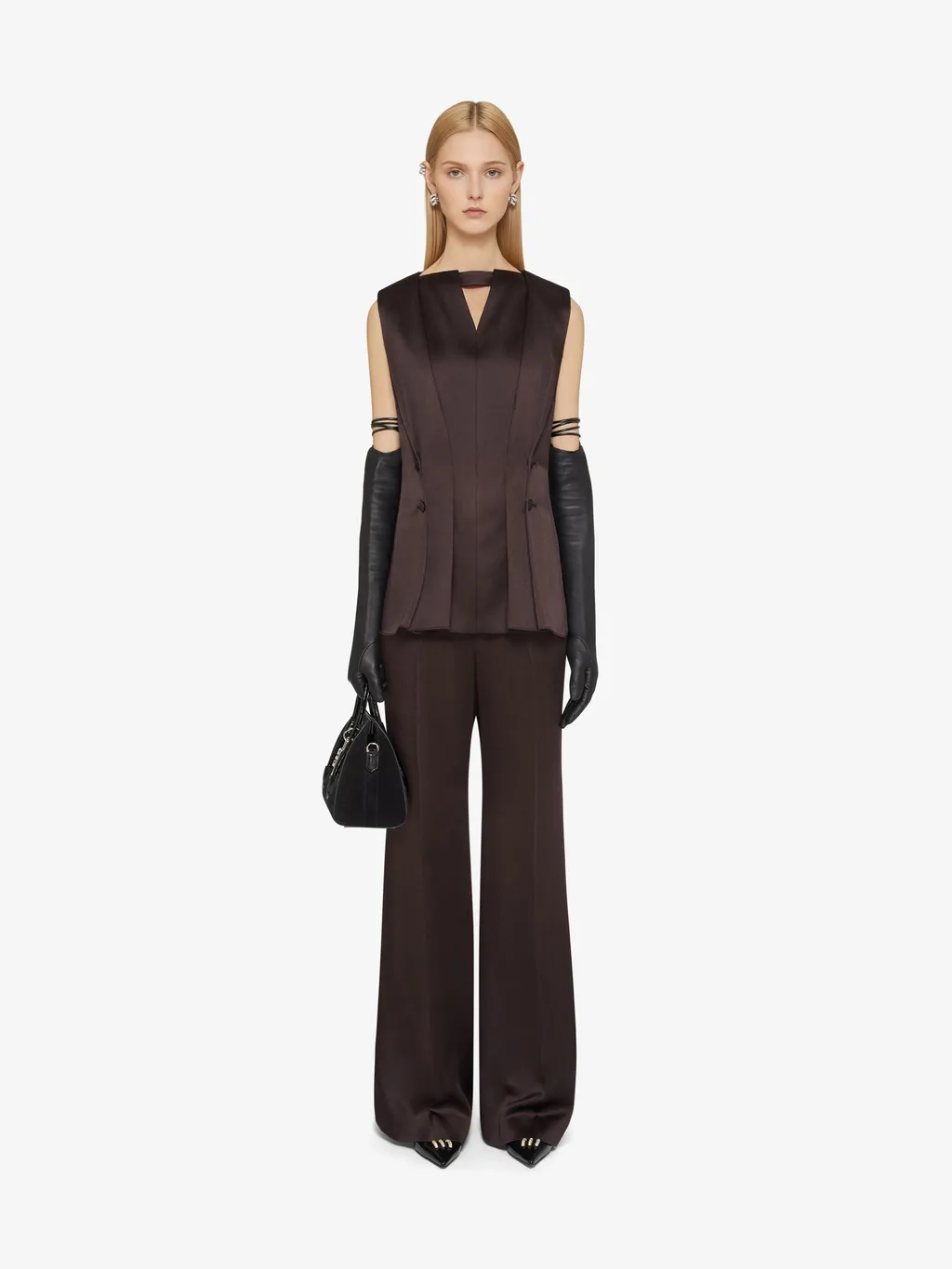 Flare Tailored Pants In Crepe With Satin Back