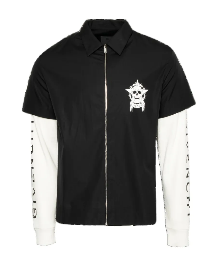 Two-Toned Zip-Up Shirt