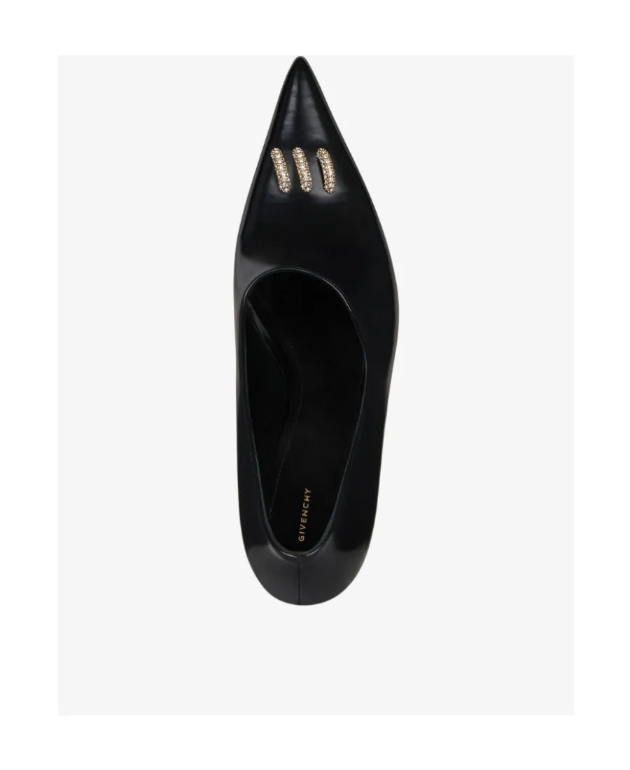 Pointed-Toe Embellished Pumps