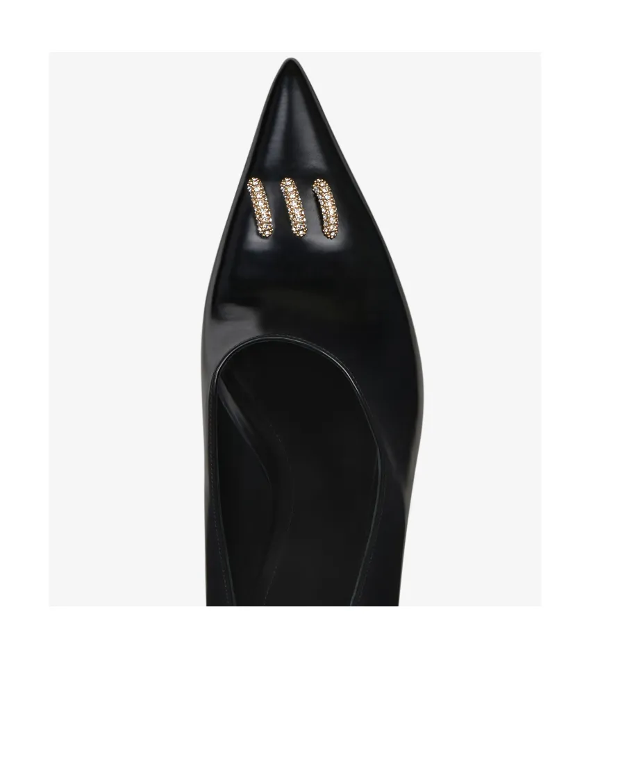 Pointed-Toe Embellished Pumps
