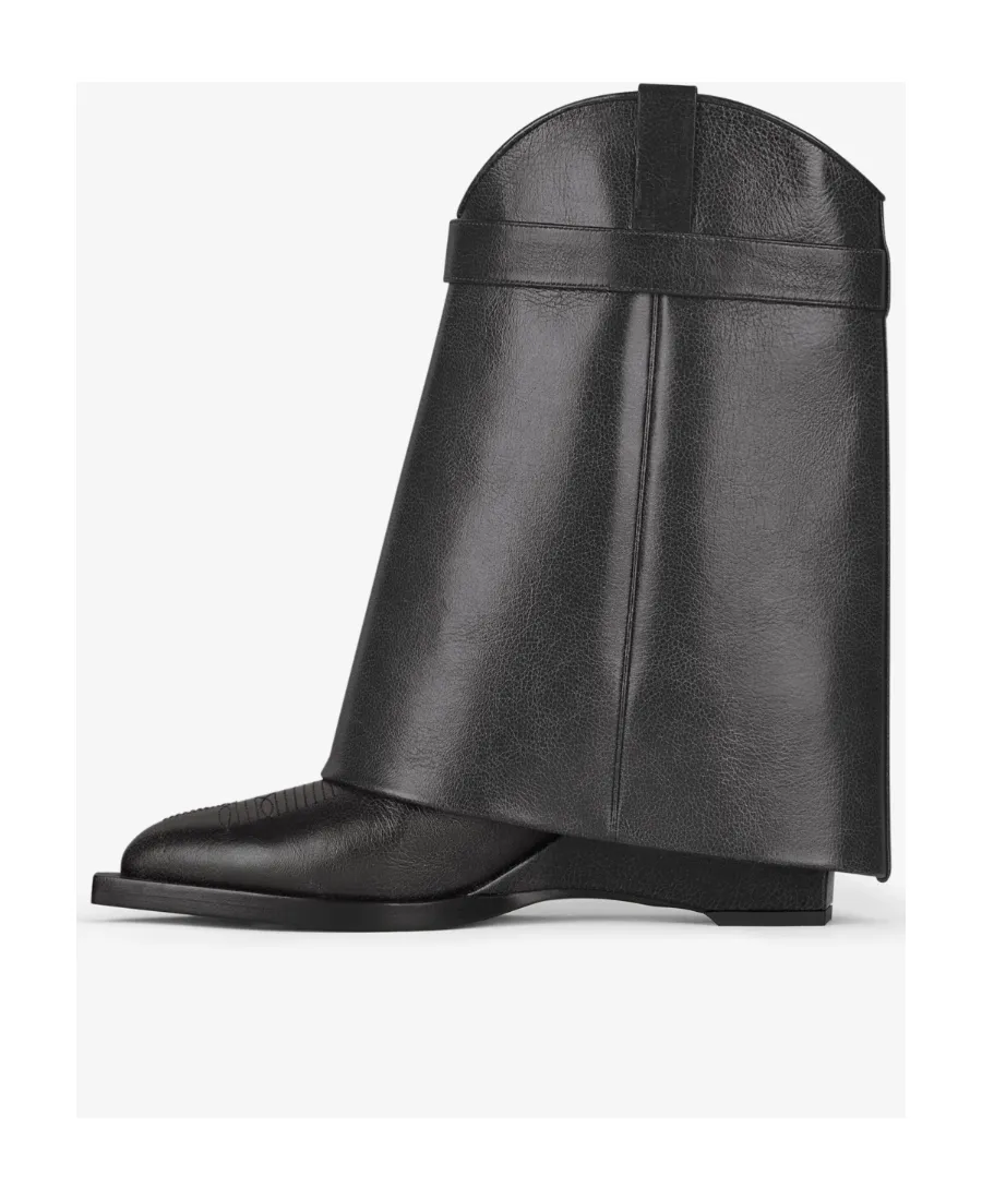 Shark Lock Cowboy Ankle Boots