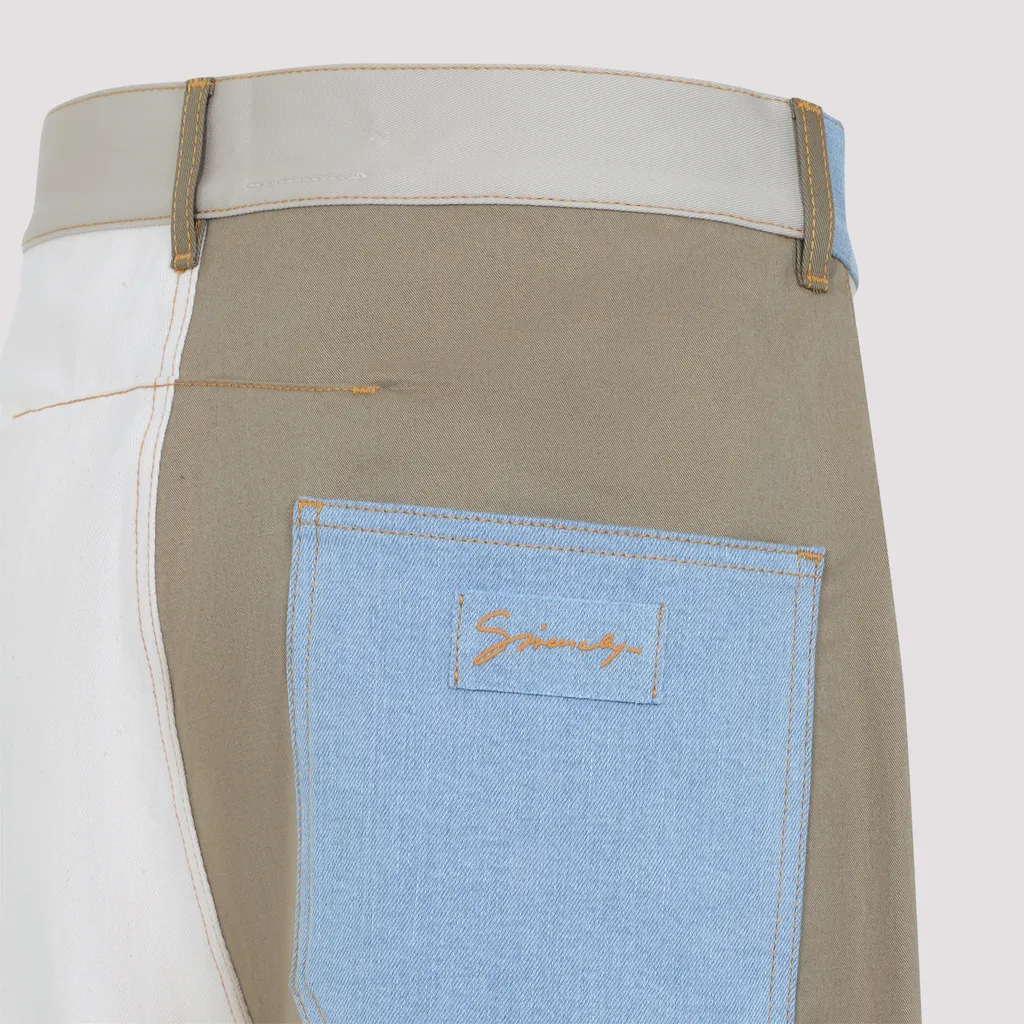 Bi-Color Straight-Leg Jeans