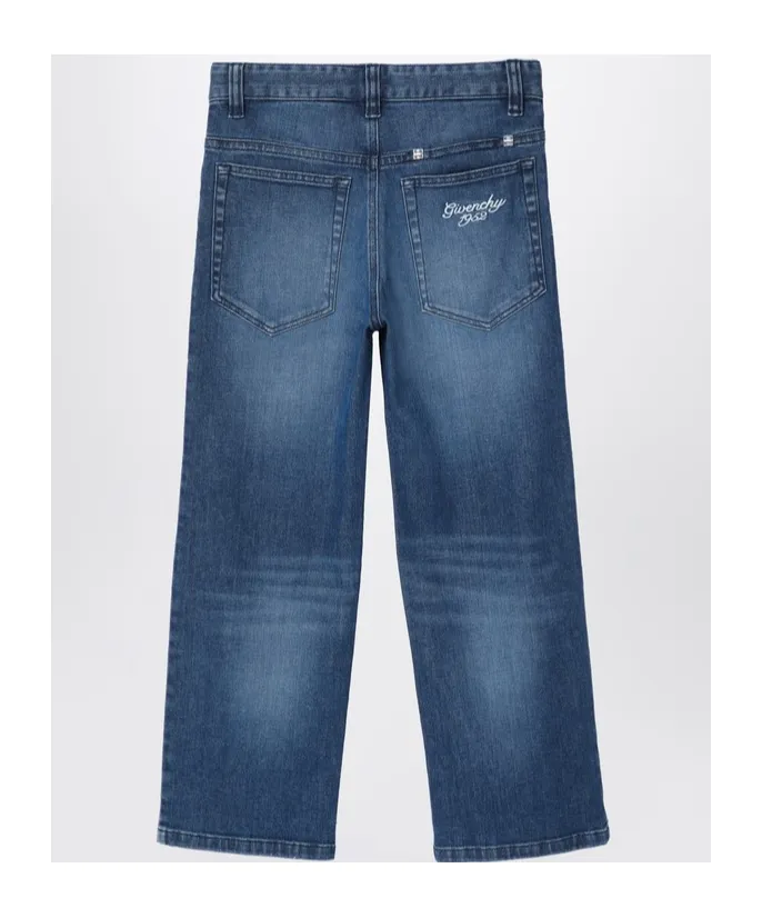 Logo Embroidered Straight Jeans