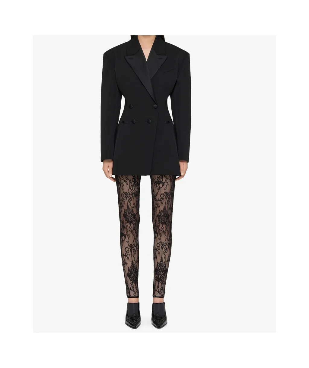 Pleated Double-Breasted Blazer