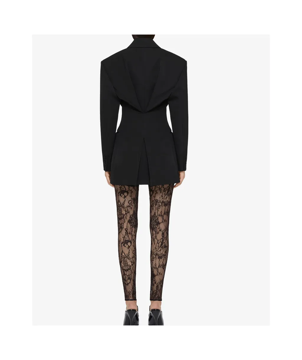 Pleated Double-Breasted Blazer
