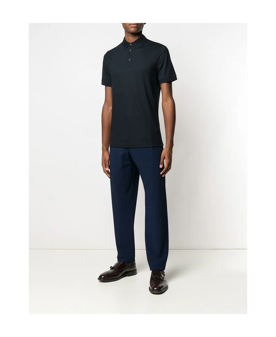 Fine-Knit Polo Shirt