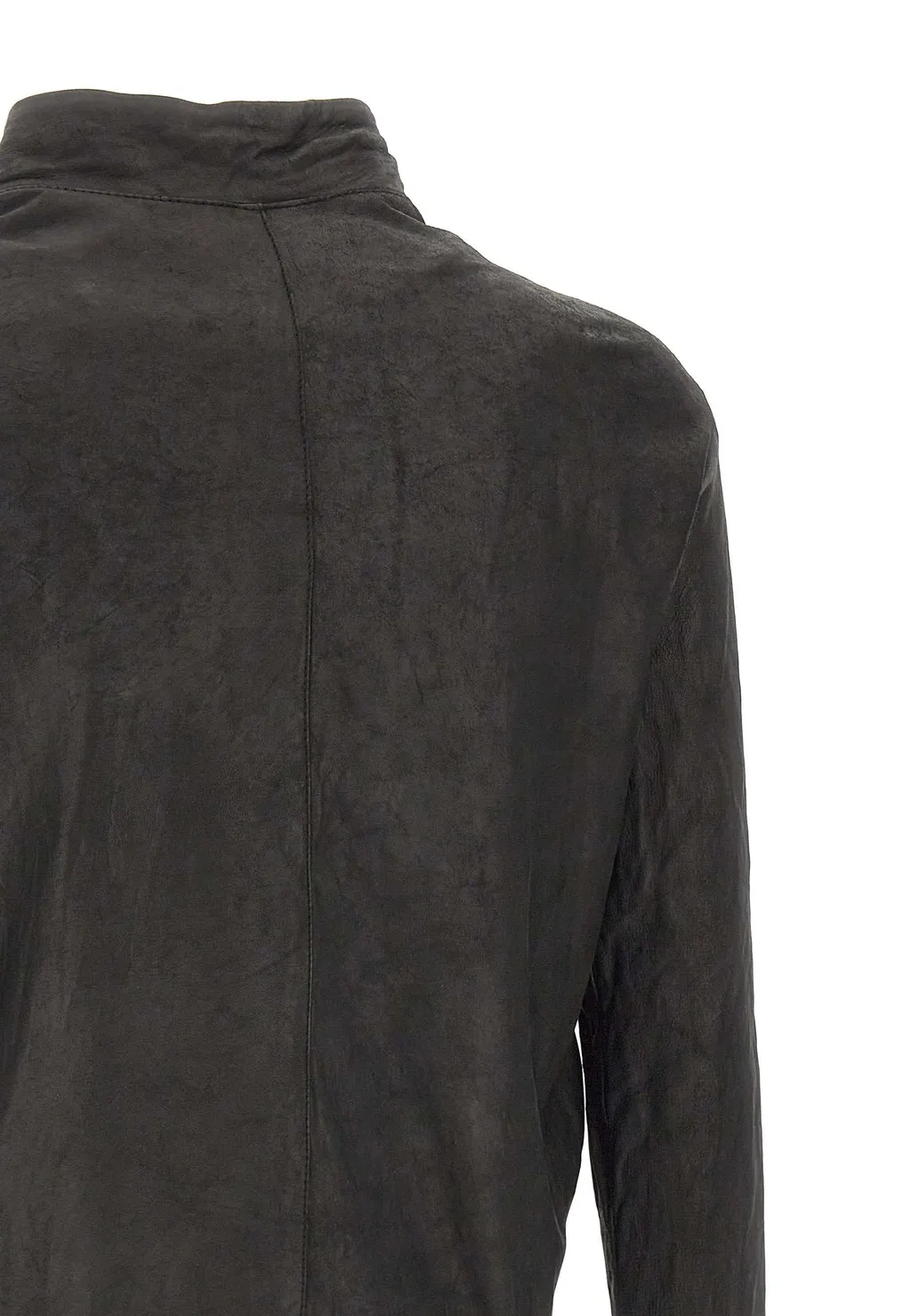 Stand Collar Leather Jacket