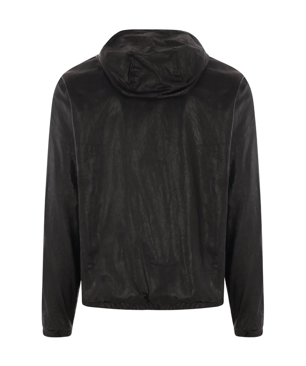 Leather Hooded Jacket