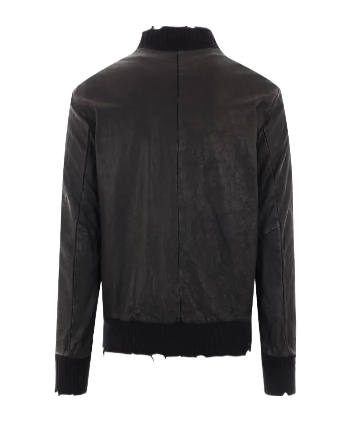 Long-Sleeved Leather Jacket