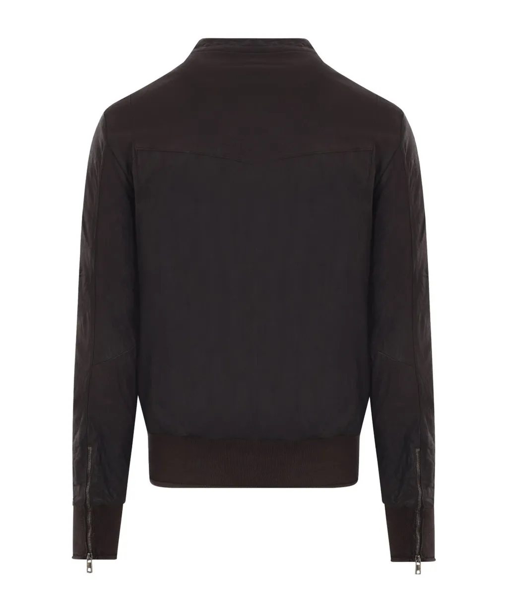 Long-Sleeved Leather Jacket