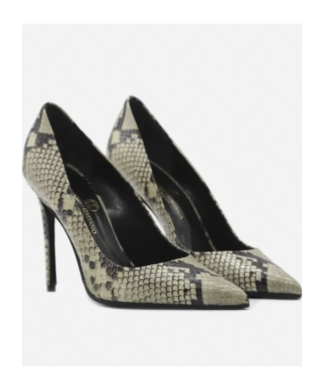110Mm Snake-Effect Stiletto Pumps
