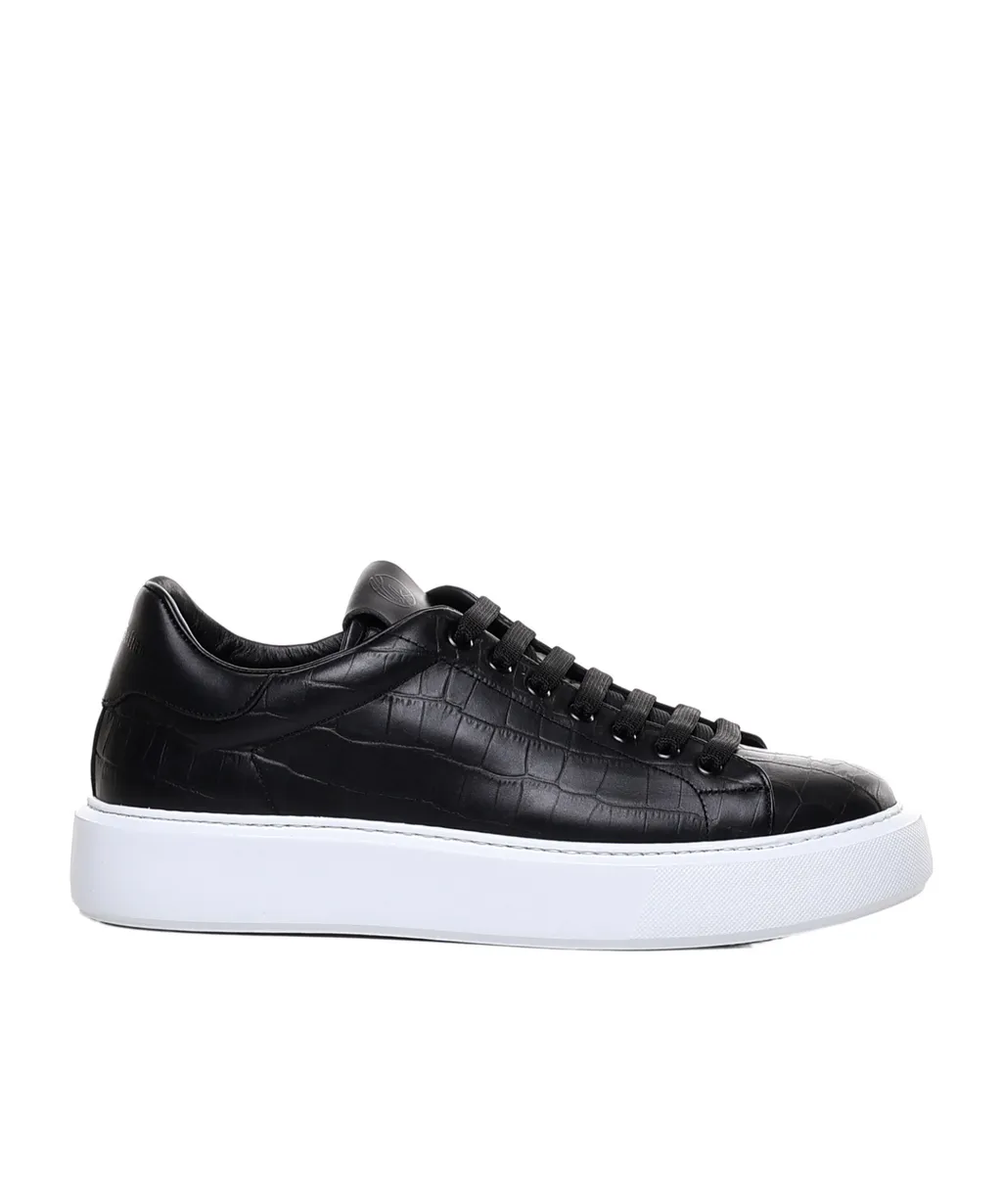 Croc-Embossed Sneakers