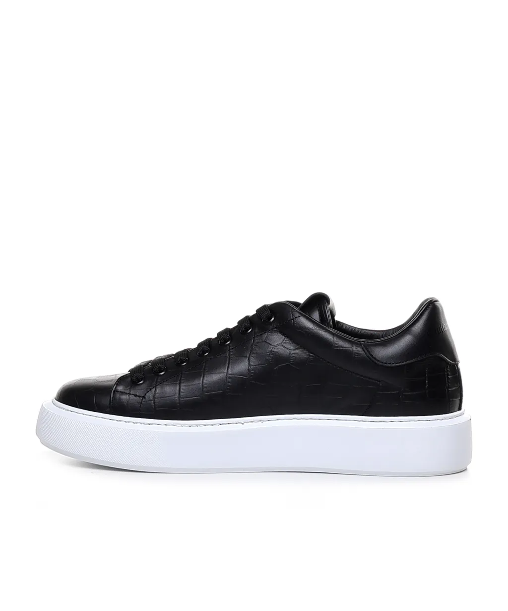Croc-Embossed Sneakers